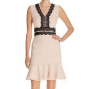 NWT Rebecca Taylor Tweed Lace Trim Dress size 2